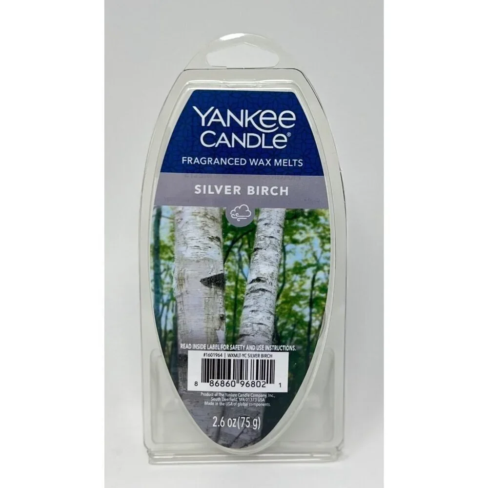 4 NEW Yankee Candle SILVER BIRCH Fragranced Wax Melts 2.6OZ Refill Melt Scent
